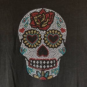 Sugarskull rhinestone top